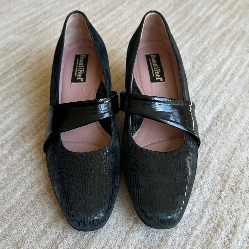 BeautiFeel Victoria Luminous Suede Pump Black Black Patent EU 40 US 9-9.5